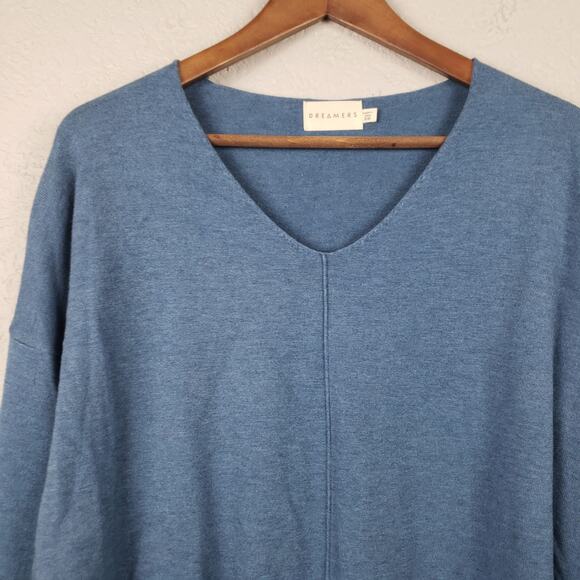 Dreamers V Neck Knit Top Blue - S/M - Picture 2 of 5